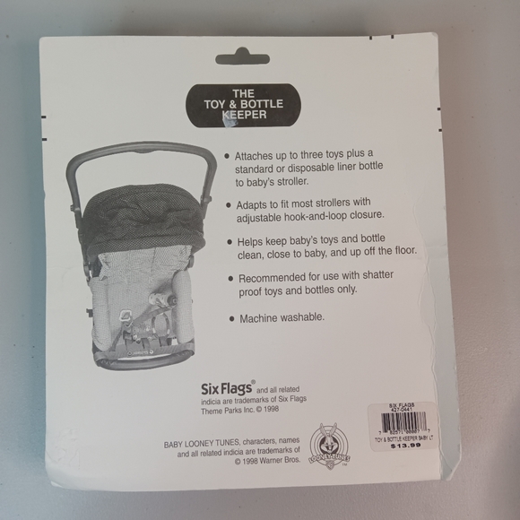 Vintage Six Flags Baby Looney Tunes Toy and Bottle Keeper Tweety Taz 1998 NOS - Picture 2 of 6